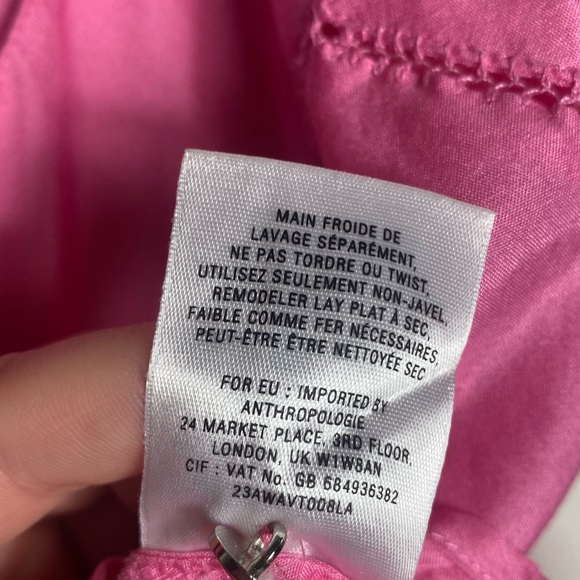 Anthropologie Postmark Pink Silk Cotton Tank Blouse - Picture 3 of 8